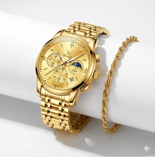 Set Premium Dorado – Reloj + Pulsera